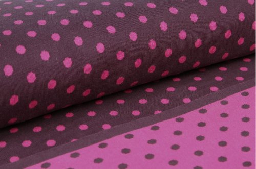 Bio Baumwoll Strick - Punkte - bordeaux/pink